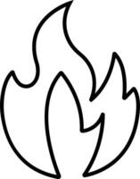 Fire icon in line style. Fire flame symbol isolated on Bonfire silhouette logotype. Emergency Related Contains such Automated external defibrillator, Siren vector apps website