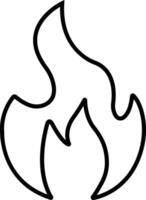 Fire icon in line style. Fire flame symbol isolated on Bonfire silhouette logotype. Emergency Related Contains such Automated external defibrillator, Siren vector apps website