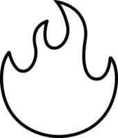 Fire icon in line style. Fire flame symbol isolated on Bonfire silhouette logotype. Emergency Related Contains such Automated external defibrillator, Siren vector apps website