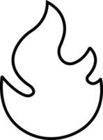 Fire icon in line style. Fire flame symbol isolated on Bonfire silhouette logotype. Emergency Related Contains such Automated external defibrillator, Siren vector apps website