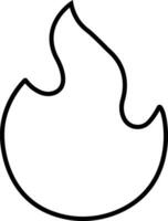 Fire icon in line style. Fire flame symbol isolated on Bonfire silhouette logotype. Emergency Related Contains such Automated external defibrillator, Siren vector apps website