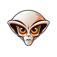 AI generated Alien Illustration Logo Cartoon Style No Background Perfect for Print on Demand Merchandise png