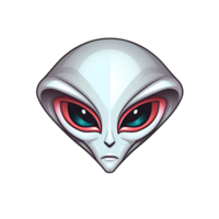 AI generated Alien Illustration Logo Cartoon Style No Background Perfect for Print on Demand Merchandise png