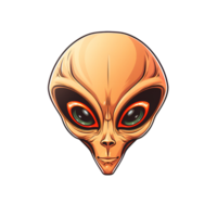 AI generated Alien Illustration Logo Cartoon Style No Background Perfect for Print on Demand Merchandise png