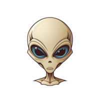 AI generated Alien Illustration Logo Cartoon Style No Background Perfect for Print on Demand Merchandise png