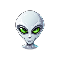 AI generated Alien Illustration Logo Cartoon Style No Background Perfect for Print on Demand Merchandise png