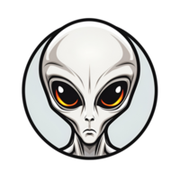 AI generated Alien Illustration Logo Cartoon Style No Background Perfect for Print on Demand Merchandise png