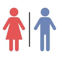 Restroom facilities for both men and women. Men and female icon isolated on white background. vector