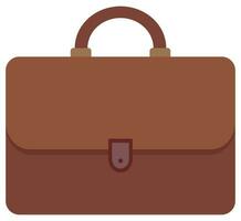 Brown briefcase isolated on white background. vector