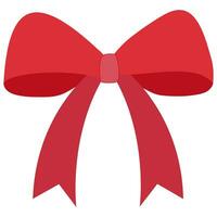 Flat red bow symbol isolated on white background. vector