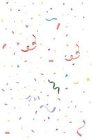 Colorful celebration background with confetti isolated on white background. vector
