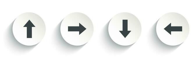 Arrow button icons set isolated on white background. vector