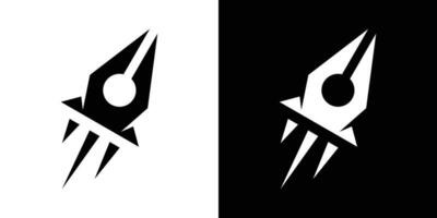 logo combination of pen shape with rocket, icon, vector, symbol. vector