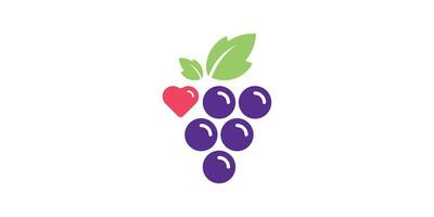 logo design combination of love grape shapes, icons, vectors, symbols. vector