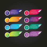 8 steps business infographics template design vector