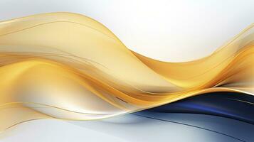 AI generated Gold and navy blue waves abstract. AI Generated. photo