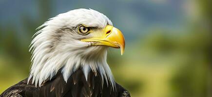 AI generated Portrait of an american bald eagle, wildlife. Generative AI photo