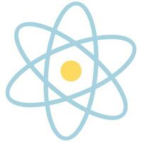 átomo icono aislado en blanco antecedentes. vector