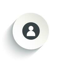 An icon contact person with the circle background plus the shadow behind of it. vector