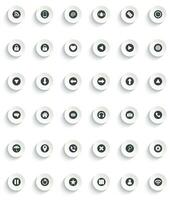 web icon set button vector icon with flat round button isolated on white background.