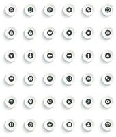 web icon set button vector icon with flat round button isolated on white background.