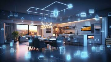 AI generated A Glimpse into the Connected Smart Home of Tomorrow. AI Generated photo