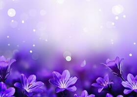 AI generated Abstract spring background with purple flowers. AI Generated photo