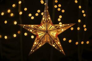 AI generated Christmas Star Decorations. AI Generated photo