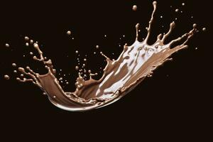 AI generated splash of chocolate or Cocoa. Generative AI photo