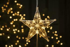 AI generated Christmas Star Decorations. AI Generated photo