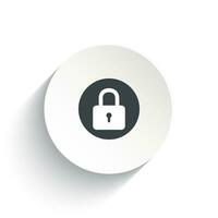 An icon padlock with the circle background plus the shadow behind of it. vector