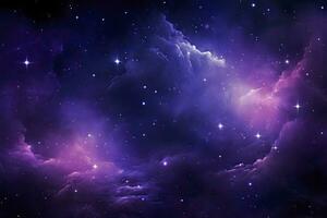 AI generated Purple Galaxy space stars in Outer Space. AI Generated photo