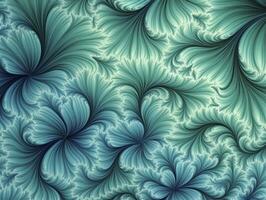 AI generated Aqua and Green psychedelic fractal.  AI Generated photo