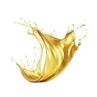 AI generated Golden Oil or Cosmetic essence splash isolated on white background, 3d illustration. AI Generated photo