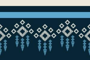 Ethnic Ikat fabric pattern geometric style.African Ikat embroidery Ethnic oriental pattern blue background. Abstract,vector,illustration.Texture,clothing,frame,decoration,motif. vector