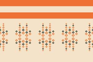 Ethnic Ikat fabric pattern geometric style.African Ikat embroidery Ethnic oriental pattern brown cream background. Abstract,vector,illustration.Texture,clothing,frame,decoration,carpet,motif. vector