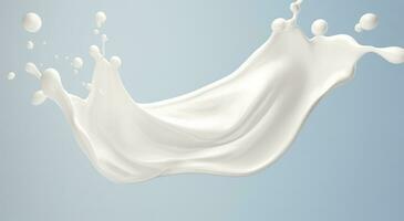 AI generated White milk splash isolated on background, liquid or Yogurt splash,  3d illustration. Generative AI photo