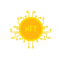 de nft logo is getoond in een vlak stijl png