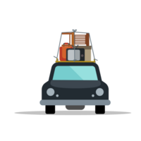 car with luggage on top of it, flat design png
