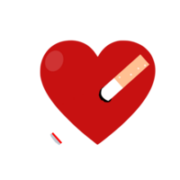 fumar afeto em coração png