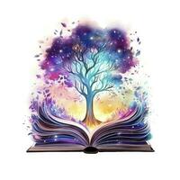 AI generated Galaxy celestial fantasy book watercolor for T-shirt Design. AI Generated photo