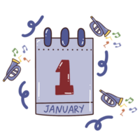 Neu Jahr Kalender Element png