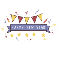 Novo ano elemento celebração png