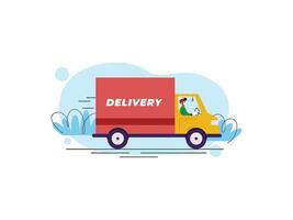 Delivery Service with masks concept vector