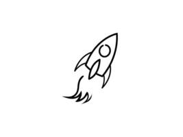 Small Rocket Sketched By Lines vector