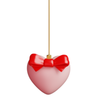 3d hangende roze en rood ballonnen met boog. voor decoratie Valentijnsdag dag en moeder dag. png