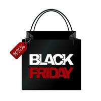 Black Friday. The inscription on the shopping bag. Vector illustration.