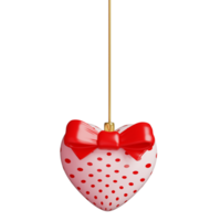 3d hanging pink and red balloons with bow. for decoration valentine's day and mother's day. png