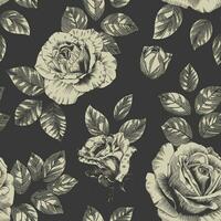 resumen moderno floral sin costura modelo con mano dibujado flor en toile Delaware alegría estilo. retro elegancia repetir impresión. Clásico diseño para tela, fondo de pantalla o envase vector