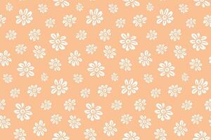 Daisy Flowers Seamless Pattern. Vector Peach Fuzz Background. Chamomile with White Petals. Swatch for Wrapping Paper or Fabric. Flat Style Design